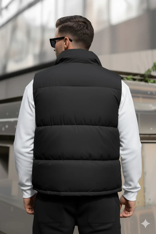 Z-A-R-A Puffer Jacket (Half Sleeves) - Black