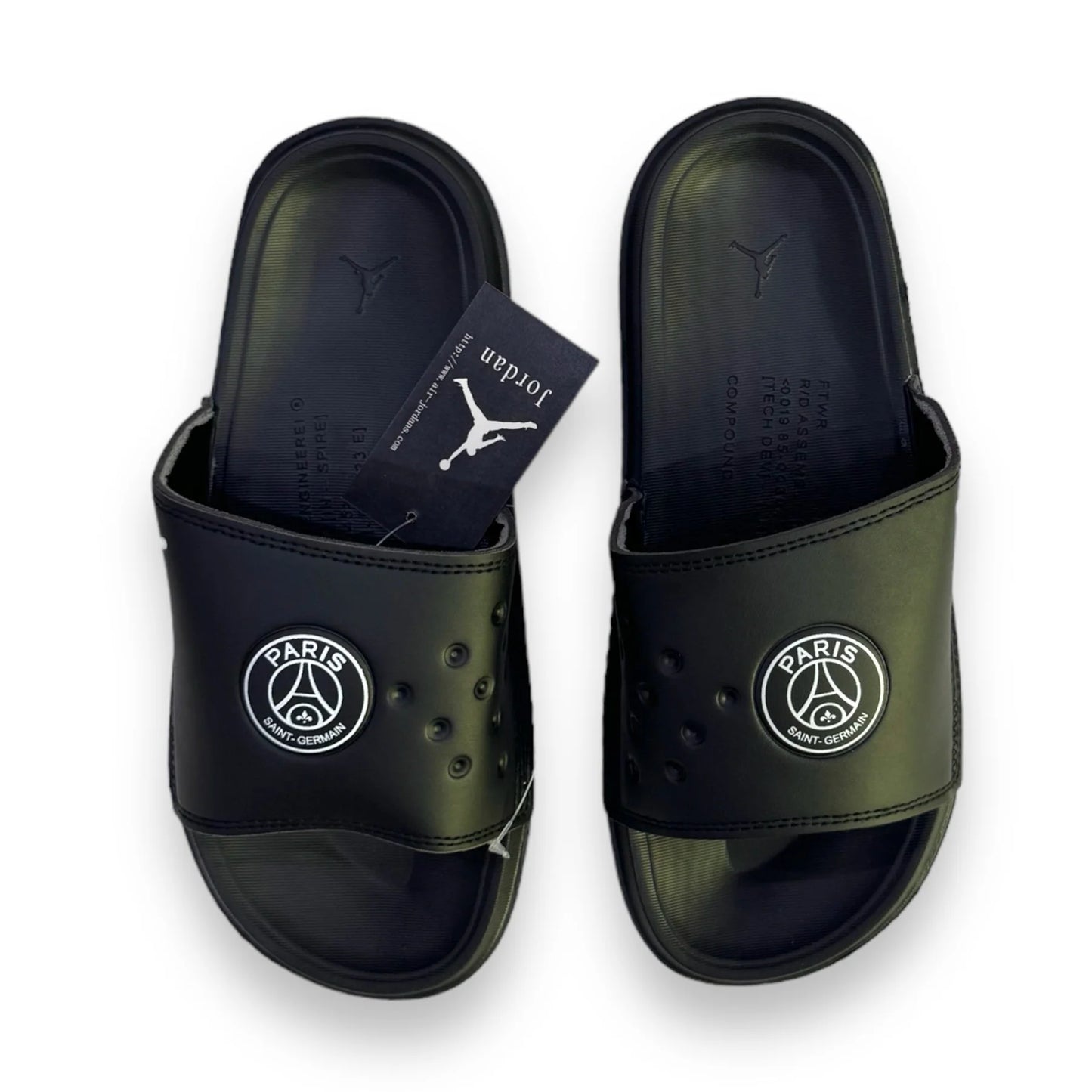 JORDN Imported Premium High Sole Slider Special Edition in Black